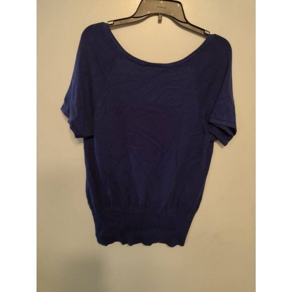 Lane Bryant Size 14/16 Navy Blue Short Sleeve Sweater - Picture 3 of 3